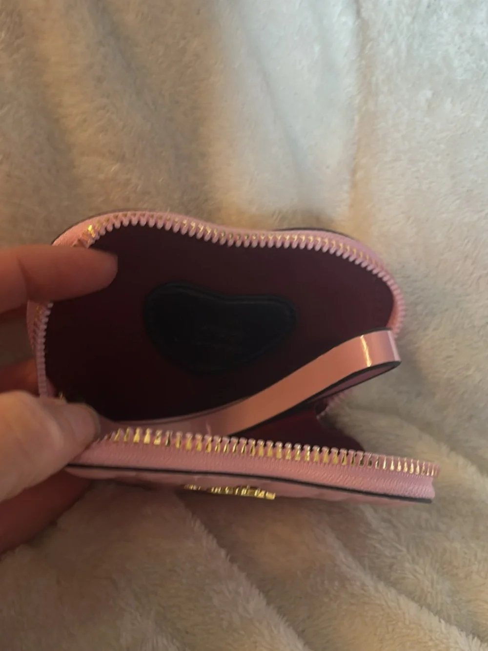 Coach Pink Patent Heart Coin Pouch Wristlet